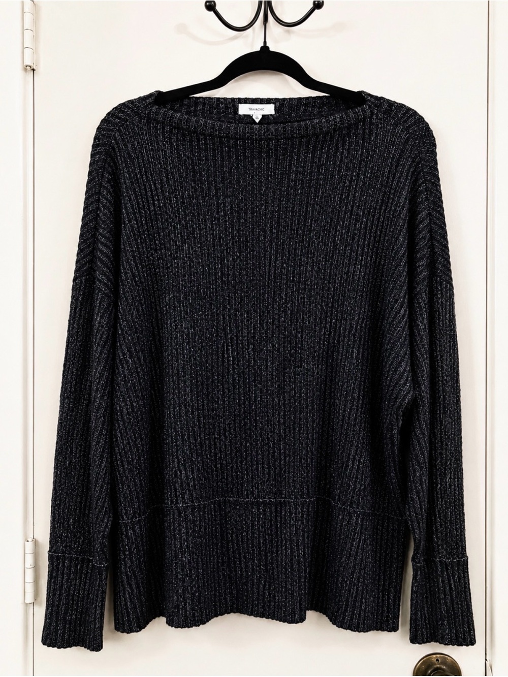 Maurices Black Ribbed Knit Long Sleeve Sweater | XL